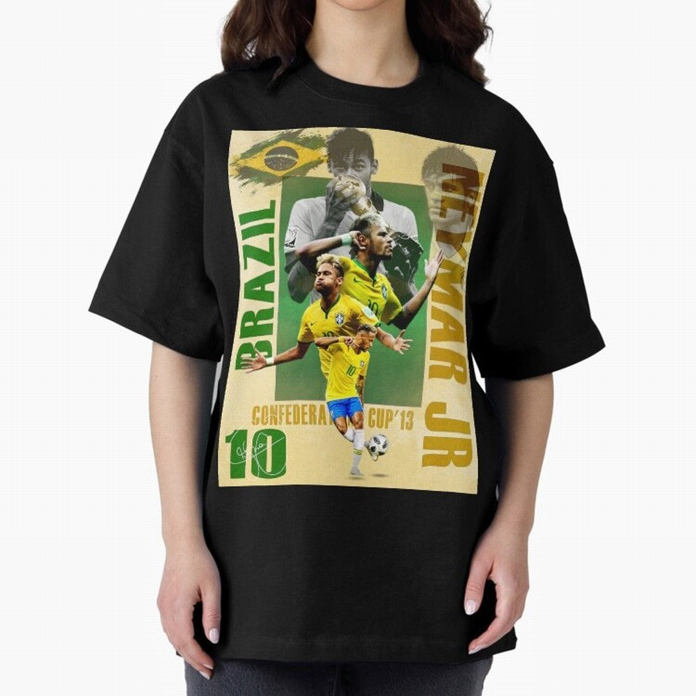 Neymar Jr Brazil World Cup Poster, Soccer Football Wall Art Print Decor Premium T-Shirt Celebrate Football Dreams Across FIFA World Cup 2026 Spirit, Connected to France, Cristiano Ronaldo, Goal Celebration Energy, Supporter Heritage, Football Icons