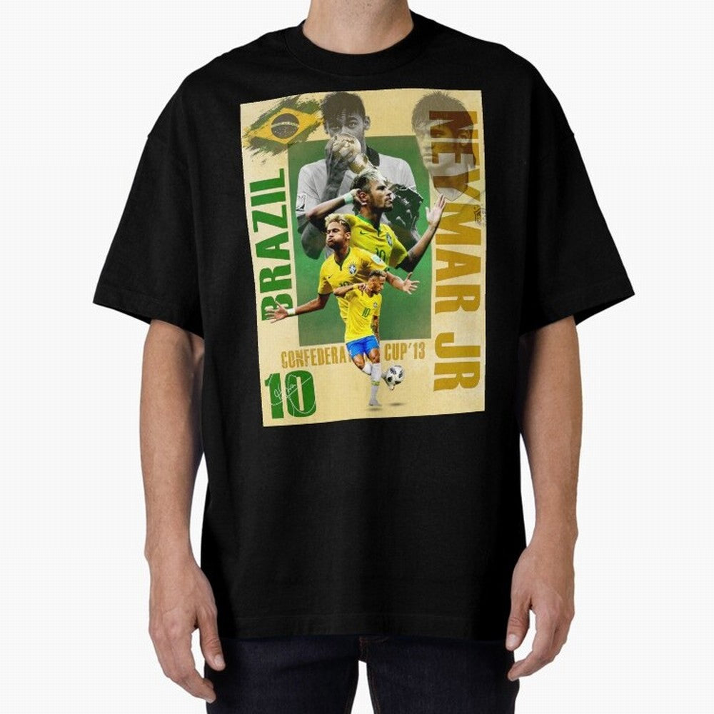 Neymar Jr Brazil World Cup Poster, Soccer Football Wall Art Print Decor Premium T-Shirt Celebrate Football Dreams Across FIFA World Cup 2026 Spirit, Connected to France, Cristiano Ronaldo, Goal Celebration Energy, Supporter Heritage, Football Icons