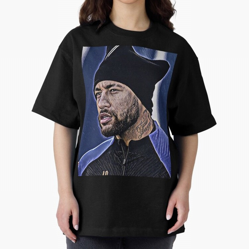 Neymar All Time Greatest Footballer Oversized T-Shirt Make Your Look Match Global Football Passion for FIFA World Cup 2026, Featuring Neymar, Haaland and Cristiano Ronaldo, England, Vintage Soccer Flavor, Modern Football Stars, National Flags and