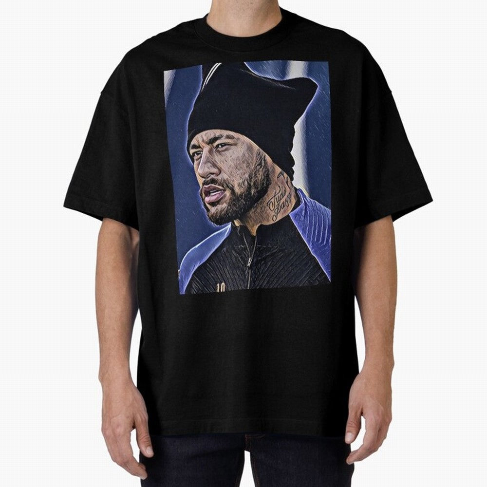 Neymar All Time Greatest Footballer Oversized T-Shirt Make Your Look Match Global Football Passion for FIFA World Cup 2026, Featuring Neymar, Haaland and Cristiano Ronaldo, England, Vintage Soccer Flavor, Modern Football Stars, National Flags and