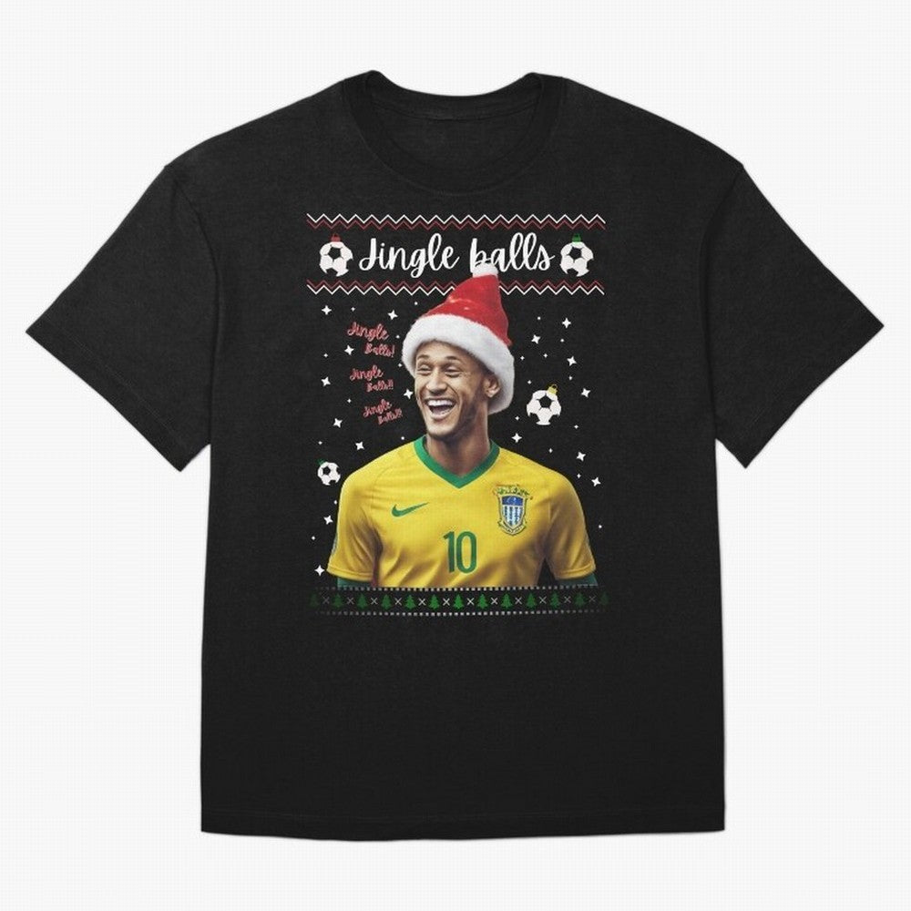 Jingle Balls Christmas Football Fan Art with Santa Neymar Active T-Shirt Bring Bold Fan Energy to Match Day Hype around FIFA World Cup 2026, Messi, Netherlands, Football Festival Excitement, Trophy Ambitions, Country Rivalries and Star Player Buzz;