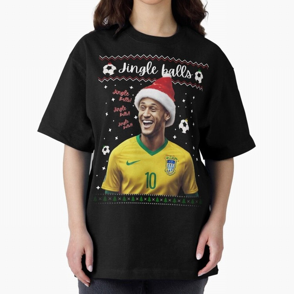 Jingle Balls Christmas Football Fan Art with Santa Neymar Active T-Shirt Bring Bold Fan Energy to Match Day Hype around FIFA World Cup 2026, Messi, Netherlands, Football Festival Excitement, Trophy Ambitions, Country Rivalries and Star Player Buzz;