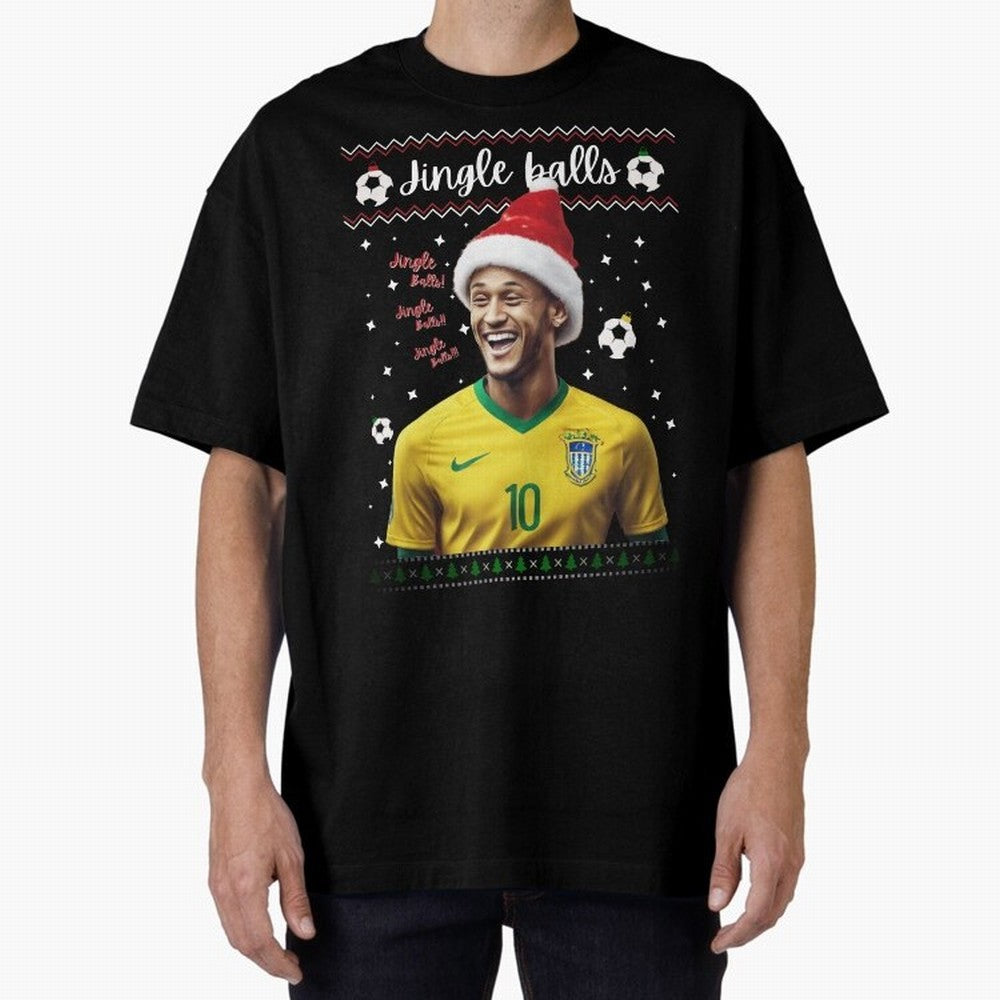 Jingle Balls Christmas Football Fan Art with Santa Neymar Active T-Shirt Bring Bold Fan Energy to Match Day Hype around FIFA World Cup 2026, Messi, Netherlands, Football Festival Excitement, Trophy Ambitions, Country Rivalries and Star Player Buzz;