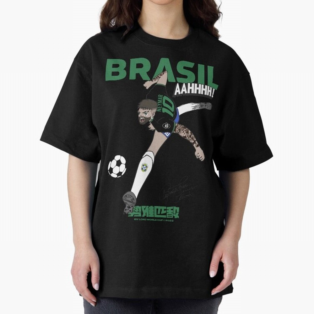 NEYMAR BRAZIL Oversized T-Shirt Build the FIFA World Cup 2026 Group Stage Journey through Neymar, Haaland and Cristiano Ronaldo Highlights, England Pride, Goal Celebration Energy, Supporter Heritage, Football Icons and Worldwide Tournament Joy;