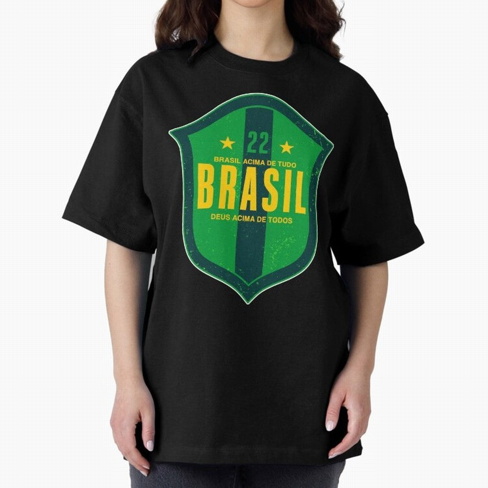 BRAS?O BRASIL 22 Oversized T-Shirt Bring World Football Passion into FIFA World Cup 2026 USA Canada Mexico Centered on CR7 and Messi, Brazil, Portugal and Argentina Energy, Stadium Memories, Football Loyalty, International Chants and Championship
