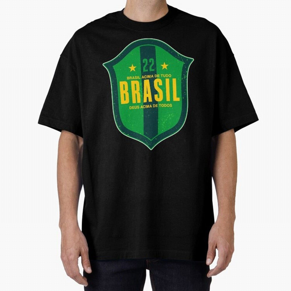 BRAS?O BRASIL 22 Oversized T-Shirt Bring World Football Passion into FIFA World Cup 2026 USA Canada Mexico Centered on CR7 and Messi, Brazil, Portugal and Argentina Energy, Stadium Memories, Football Loyalty, International Chants and Championship