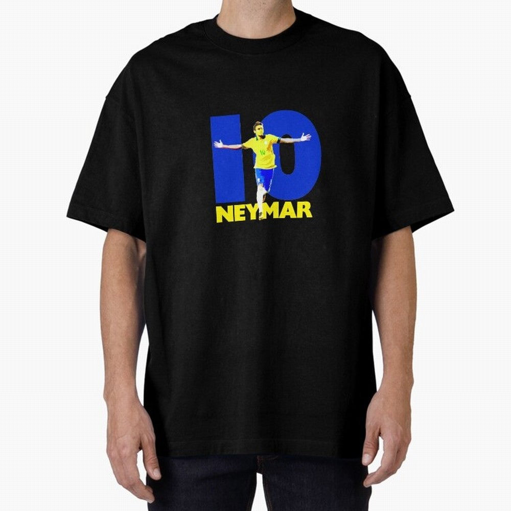 Neymar 10 Oversized T-Shirt Stand Proud for Match Day Hype around FIFA World Cup 2026, CR7 and Messi, Portugal, Vintage Soccer Flavor, Modern Football Stars, National Flags and Final Night Emotion; Ideal for Passionate Fans Who Love Underdog