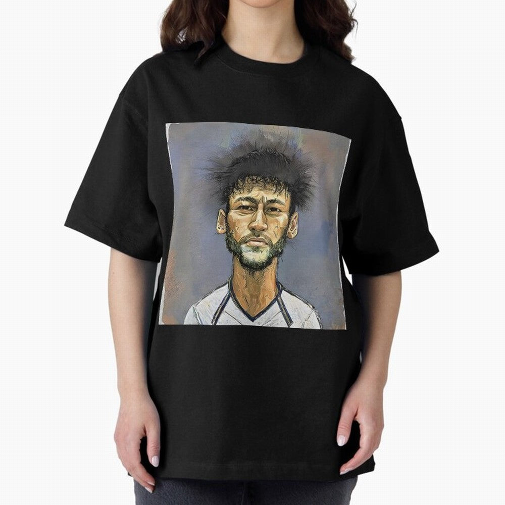Portrait of neymar Oversized T-Shirt Stand with the FIFA World Cup 2026 Group Stage Journey through Haaland and Mbappe Highlights, Portugal Pride, Stadium Chants, National Pride, Trophy Dreams and Unforgettable Football Memories; Great for