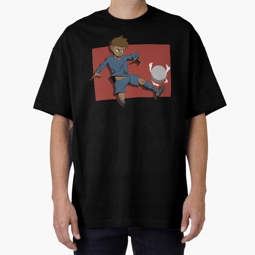 Footballer in action Oversized T-Shirt Honor the Beautiful Game during Global Football Passion for FIFA World Cup 2026 USA Canada Mexico, with Neymar, Haaland and Cristiano Ronaldo, France, Retro Football Energy, Iconic Rivalries, Trophy Chase