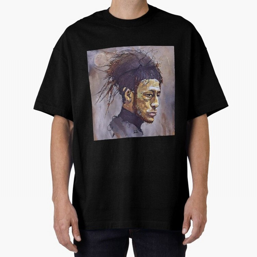 sketch of Neymar Oversized T-Shirt Stand with the FIFA World Cup 2026 Journey through Messi and Cristiano Ronaldo Highlights, Germany Pride, Championship Spirit, Famous Goals, Roaring Crowds and International Football Unity; Built for Supporters