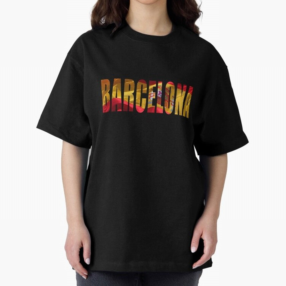 Barcelona city 2 Oversized T-Shirt Back Your Heroes with the FIFA World Cup 2026 USA Canada Mexico Journey through Cristiano Ronaldo Highlights, England, France and Netherlands Pride, Sports Nostalgia, International Competition, Famous Players and
