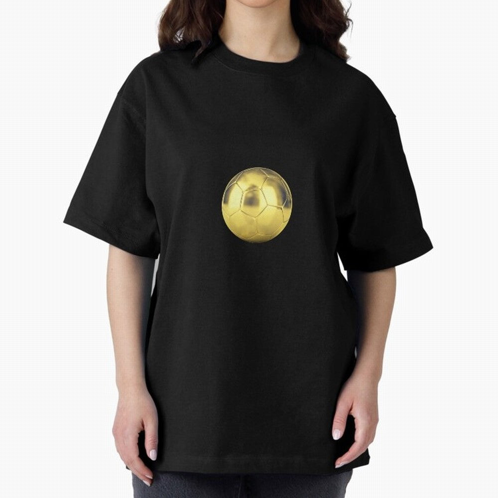 Gold Football | Golden Football Good Quality Oversized T-Shirt Celebrate Every Goal in FIFA World Cup 2026 USA Canada Mexico Spirit, Driven by Spain and Netherlands, Neymar, Haaland and Cristiano Ronaldo, Sports Nostalgia, International