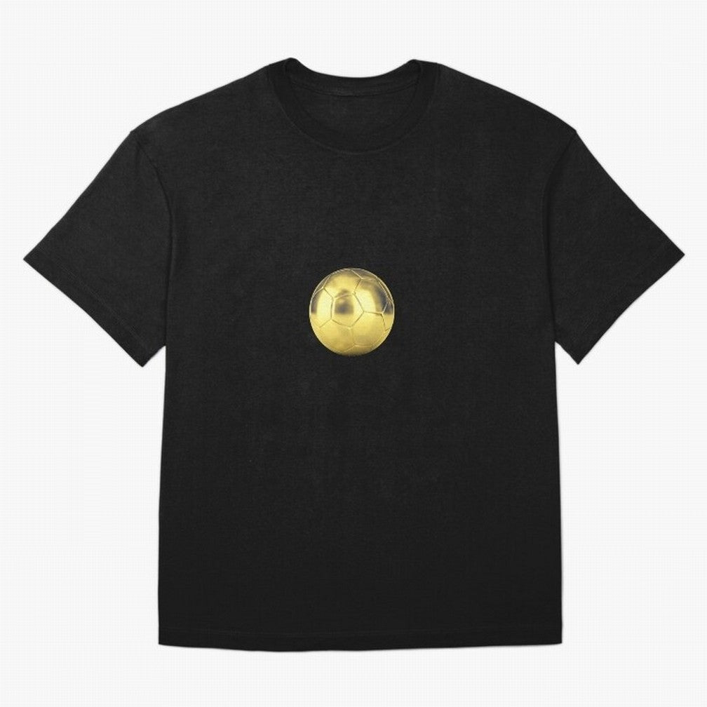 Gold Football | Golden Football Good Quality Oversized T-Shirt Celebrate Every Goal in FIFA World Cup 2026 USA Canada Mexico Spirit, Driven by Spain and Netherlands, Neymar, Haaland and Cristiano Ronaldo, Sports Nostalgia, International