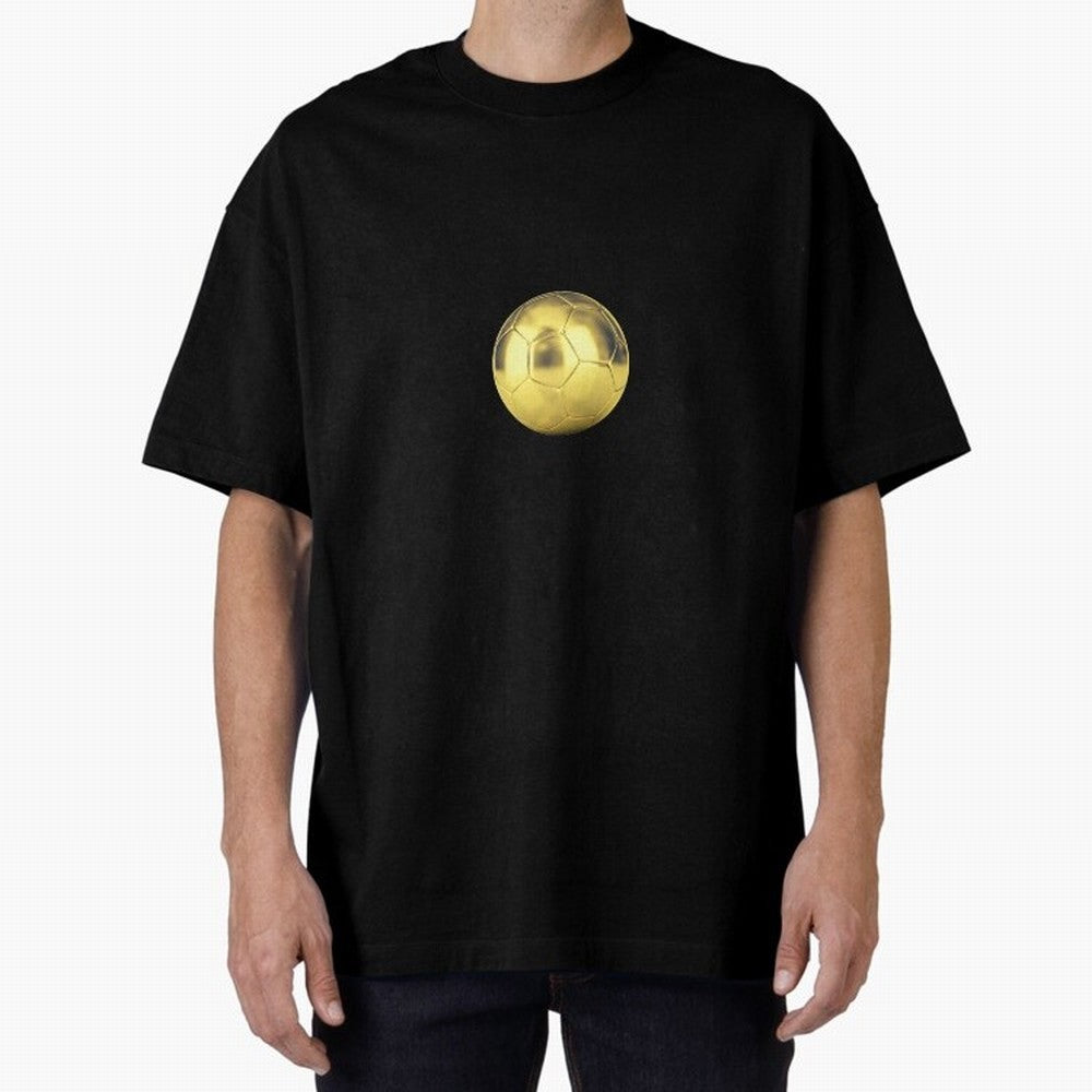 Gold Football | Golden Football Good Quality Oversized T-Shirt Celebrate Every Goal in FIFA World Cup 2026 USA Canada Mexico Spirit, Driven by Spain and Netherlands, Neymar, Haaland and Cristiano Ronaldo, Sports Nostalgia, International