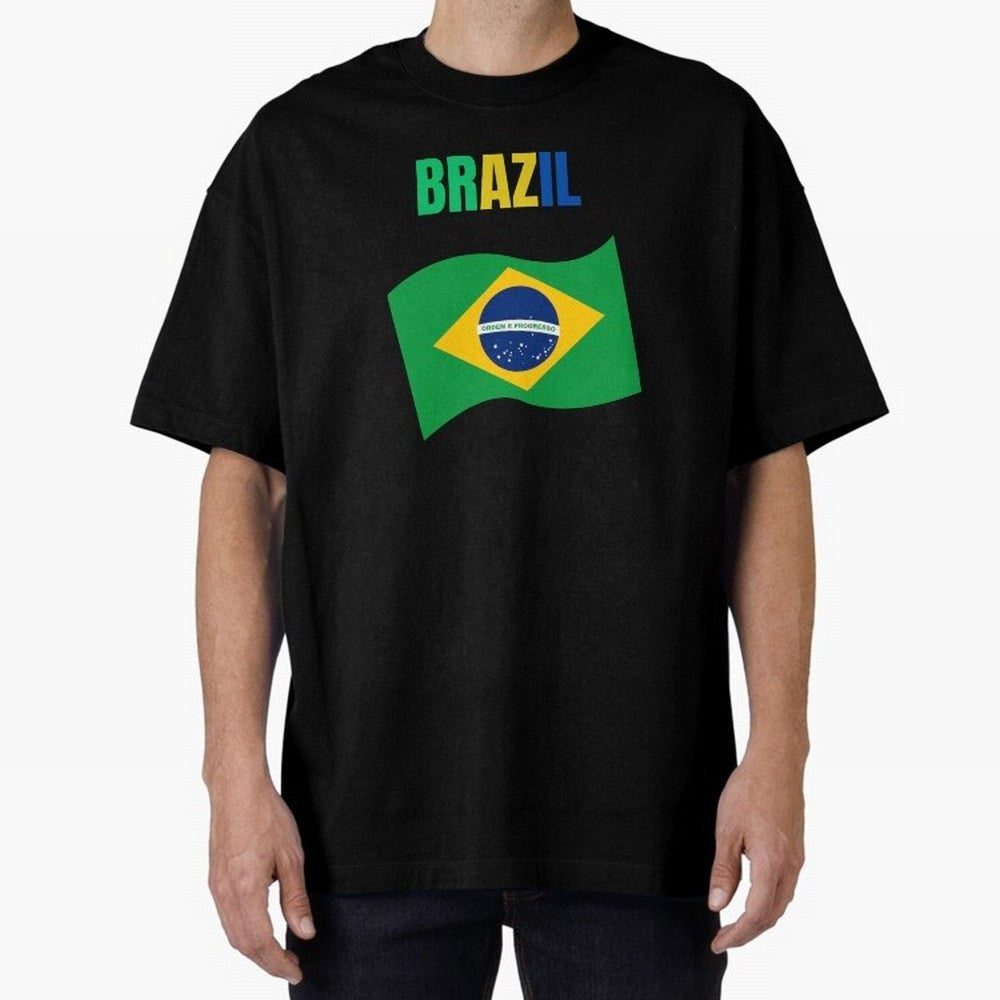 I love Brazil Oversized T-Shirt Follow the Final Road of Global Football Passion for FIFA World Cup 2026, Capturing Cristiano Ronaldo, Haaland and CR7, Brazil, Match Day Excitement, Supporter Culture, Golden Goals and Global Football Passion;