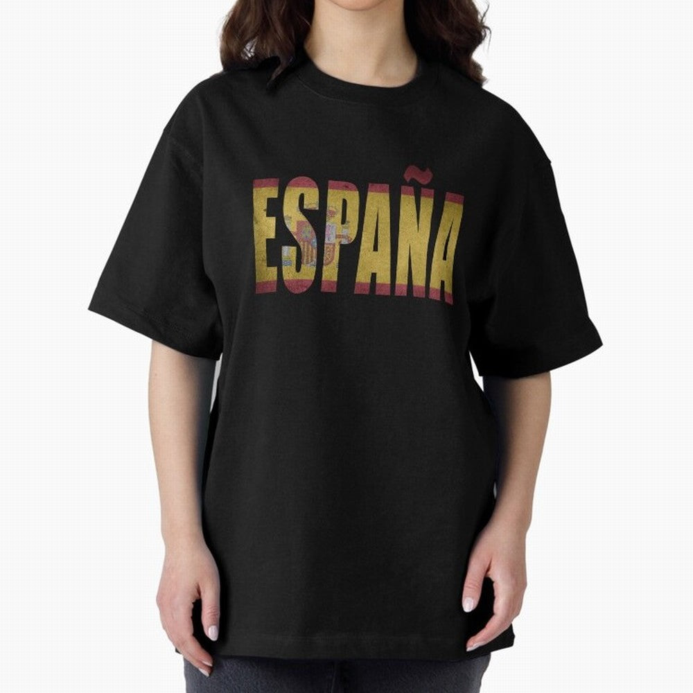 Espa?a Oversized T-Shirt Relive Legendary Nights from FIFA World Cup 2026 USA Canada Mexico Highlighting Haaland and Mbappe, Spain and Netherlands Energy, Football Passion, Legendary Performances, Festival Vibes and Supporter Community; Perfect for