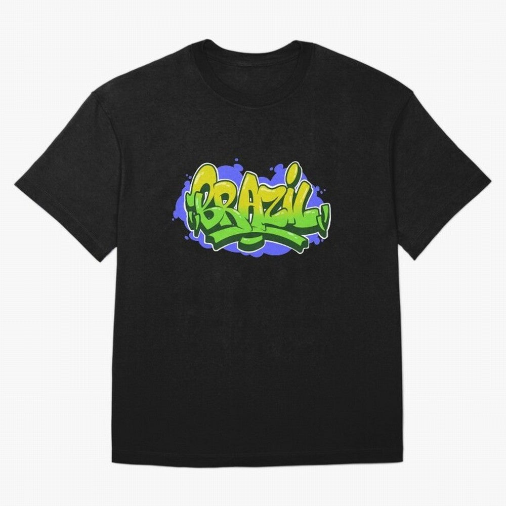 Brazil Graffiti Classic T-Shirt Celebrate Classic Football Spirit in FIFA World Cup 2026 USA Canada Mexico for Fans of CR7 and Messi and England, France and Netherlands, Bringing Stadium Chants, National Pride, Trophy Dreams and Unforgettable