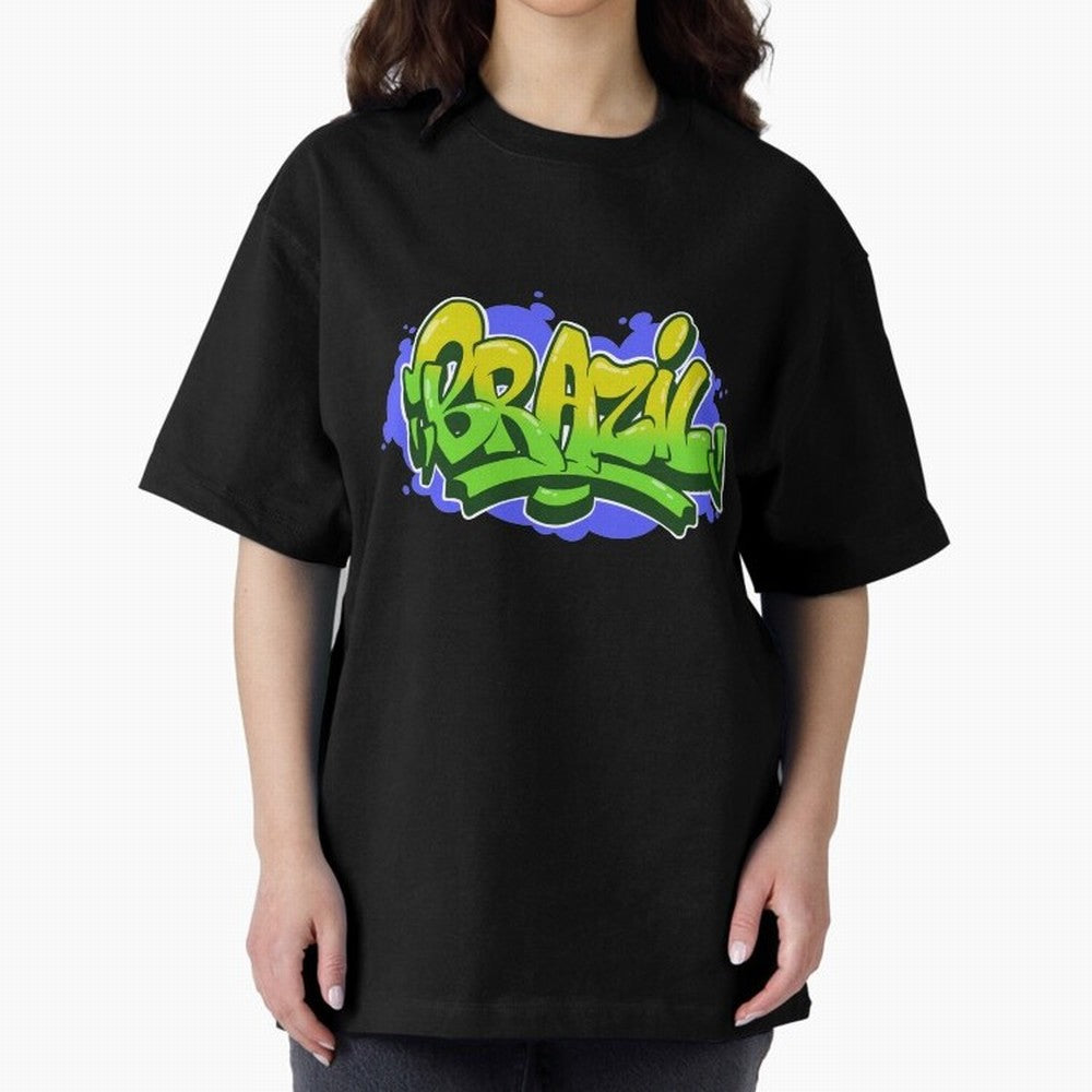 Brazil Graffiti Classic T-Shirt Celebrate Classic Football Spirit in FIFA World Cup 2026 USA Canada Mexico for Fans of CR7 and Messi and England, France and Netherlands, Bringing Stadium Chants, National Pride, Trophy Dreams and Unforgettable