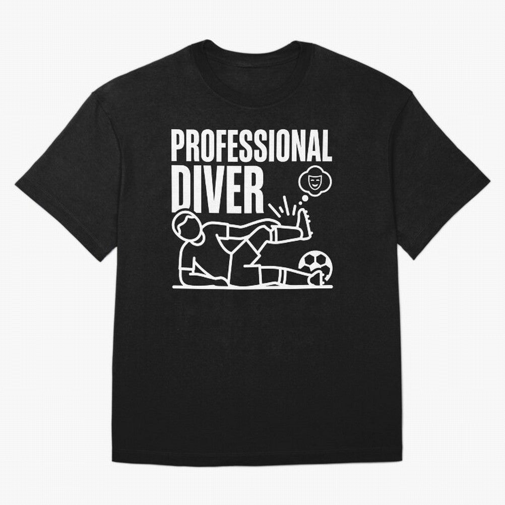 Professional Diver - Funny Soccer Faking Injury Oversized T-Shirt Represent FIFA World Cup 2026 USA Canada Mexico Spirit, with Portugal, Messi, Football Passion, Legendary Performances, Festival Vibes and Supporter Community; Perfect for Fans,