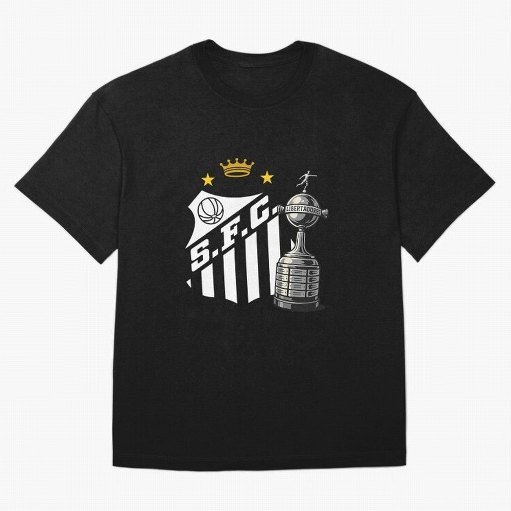 Santos Of Brazil With The Libertadores Cup Oversized T-Shirt Show Match Day Excitement for the FIFA World Cup 2026 USA Canada Mexico Journey through Haaland and Mbappe Highlights, France Pride, Championship Spirit, Famous Goals, Roaring Crowds and