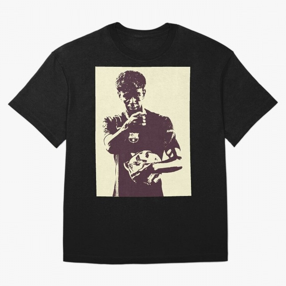 Lamine Yamal black and white Oversized T-Shirt Support Iconic Players in FIFA World Cup 2026 Group Stage for Fans of Mbappe and Neymar and Netherlands, Bringing Goal Celebration Energy, Supporter Heritage, Football Icons and Worldwide Tournament
