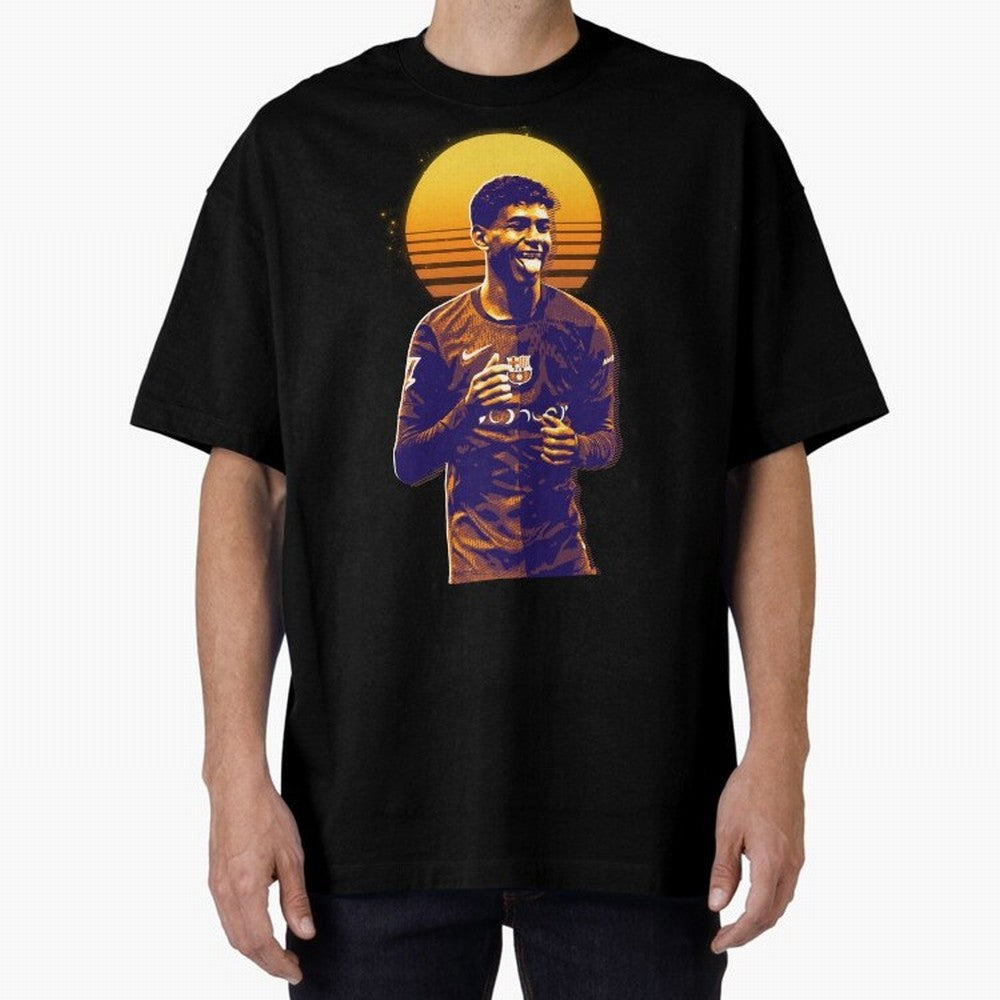 Yamal Lamine fcb club Oversized T-Shirt Celebrate the Stars of the FIFA World Cup 2026 Journey through Messi, CR7 and Mbappe Highlights, England Pride, Worldwide Fan Energy, Dramatic Goals, Stadium Lights and Championship Celebrations; Perfect for