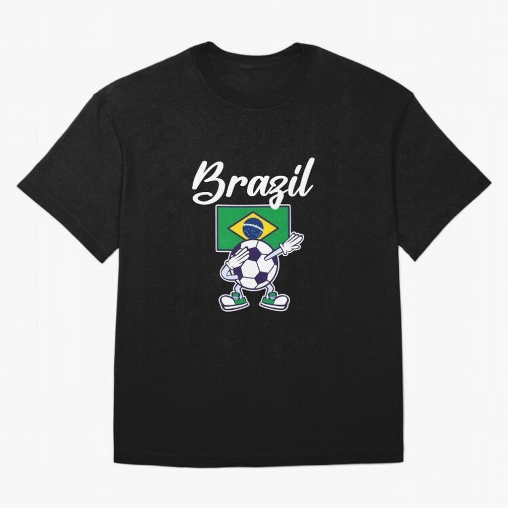 BRAZIL - Dabbing Football Soccer Ball - BRAZIL Classic T-Shirt Celebrate Rivalries and Pride in FIFA World Cup 2026 for Fans of Haaland and Argentina and Brazil, Bringing Stadium Memories, Football Loyalty, International Chants and Championship