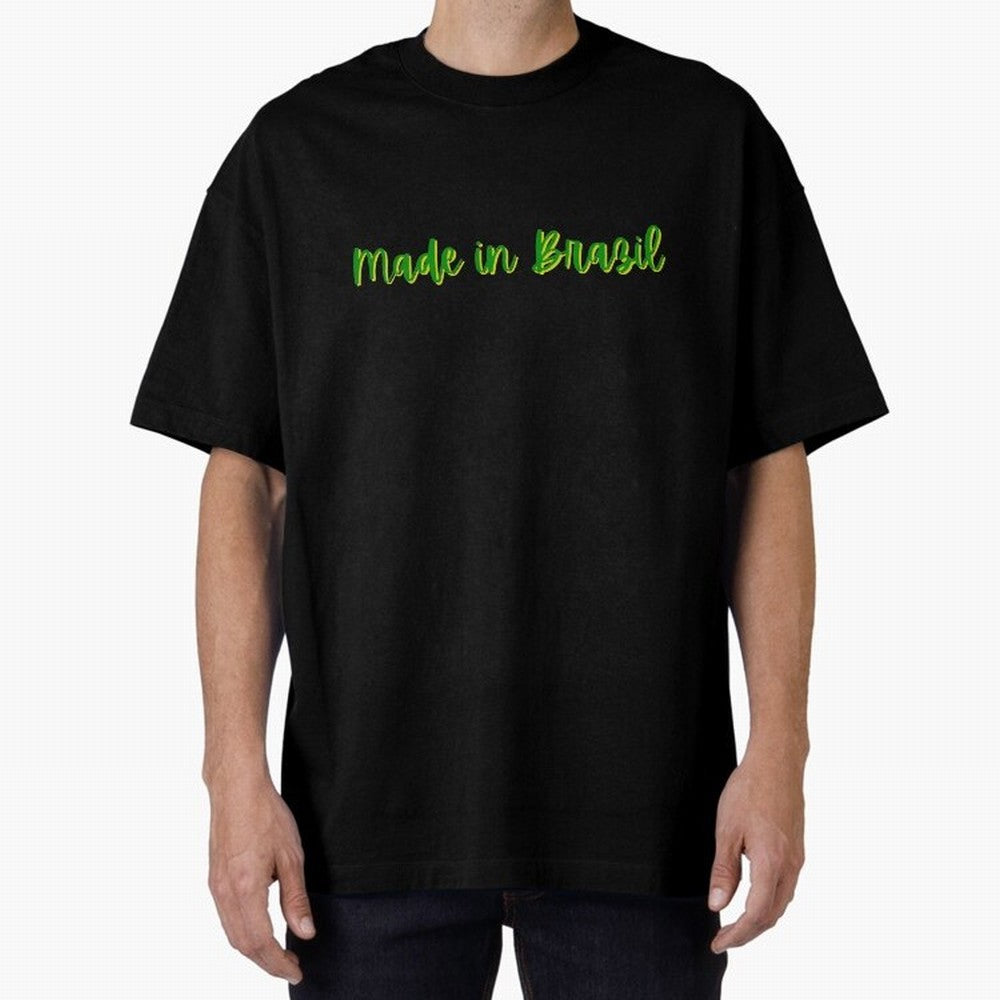 Made in Brazil Oversized T-Shirt Show Championship Spirit for Match Day Hype around FIFA World Cup 2026 USA Canada Mexico, CR7 and Messi, England and Germany, Football Passion, Legendary Performances, Festival Vibes and Supporter Community; Ideal