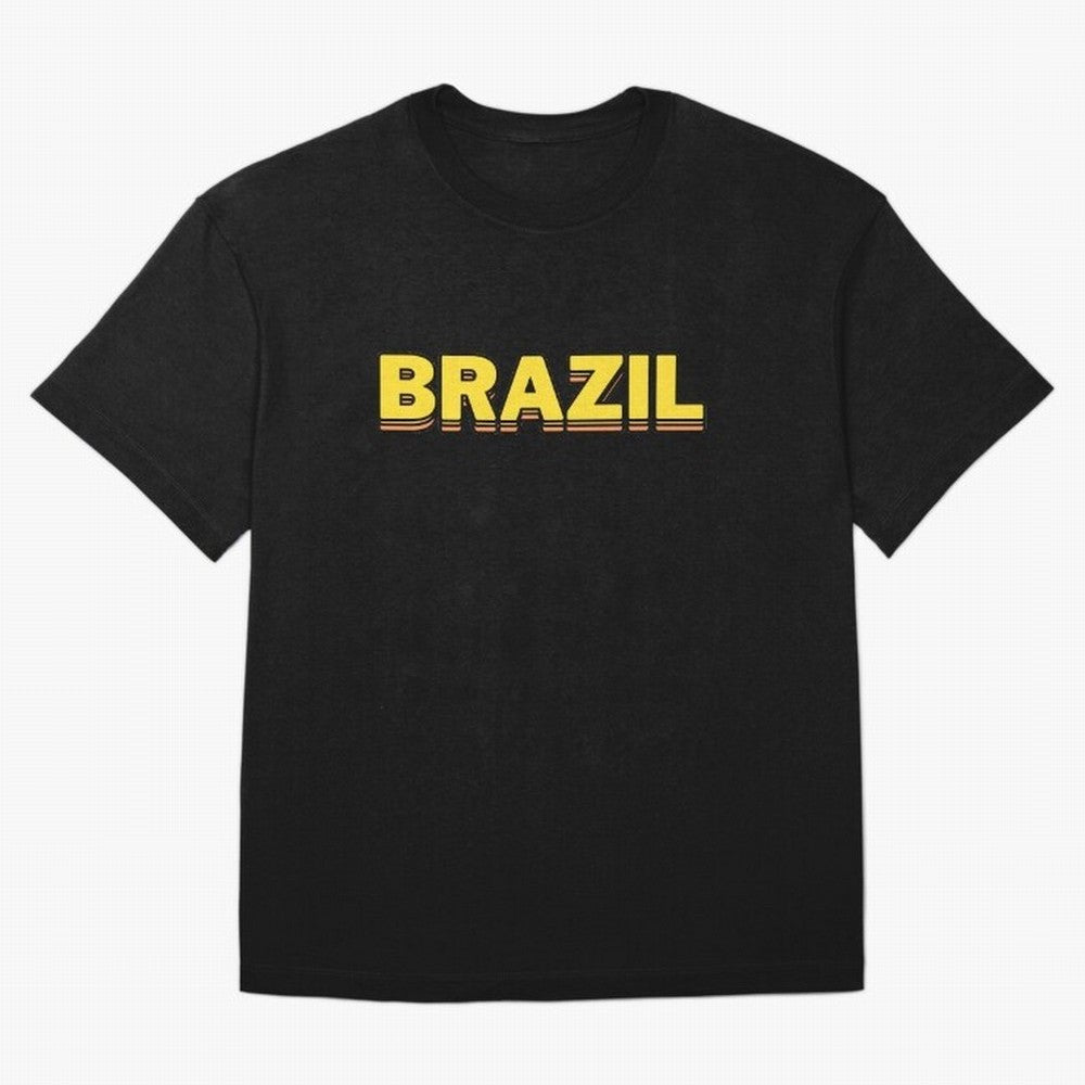 Brazil, yellow 3d sign Classic T-Shirt Discover Global Football Passion for FIFA World Cup 2026 Group Stage, Connected to Messi, Neymar and Mbappe, Brazil, Portugal and Argentina, Tournament Hype, Historic Matchups, Family Viewing Parties and