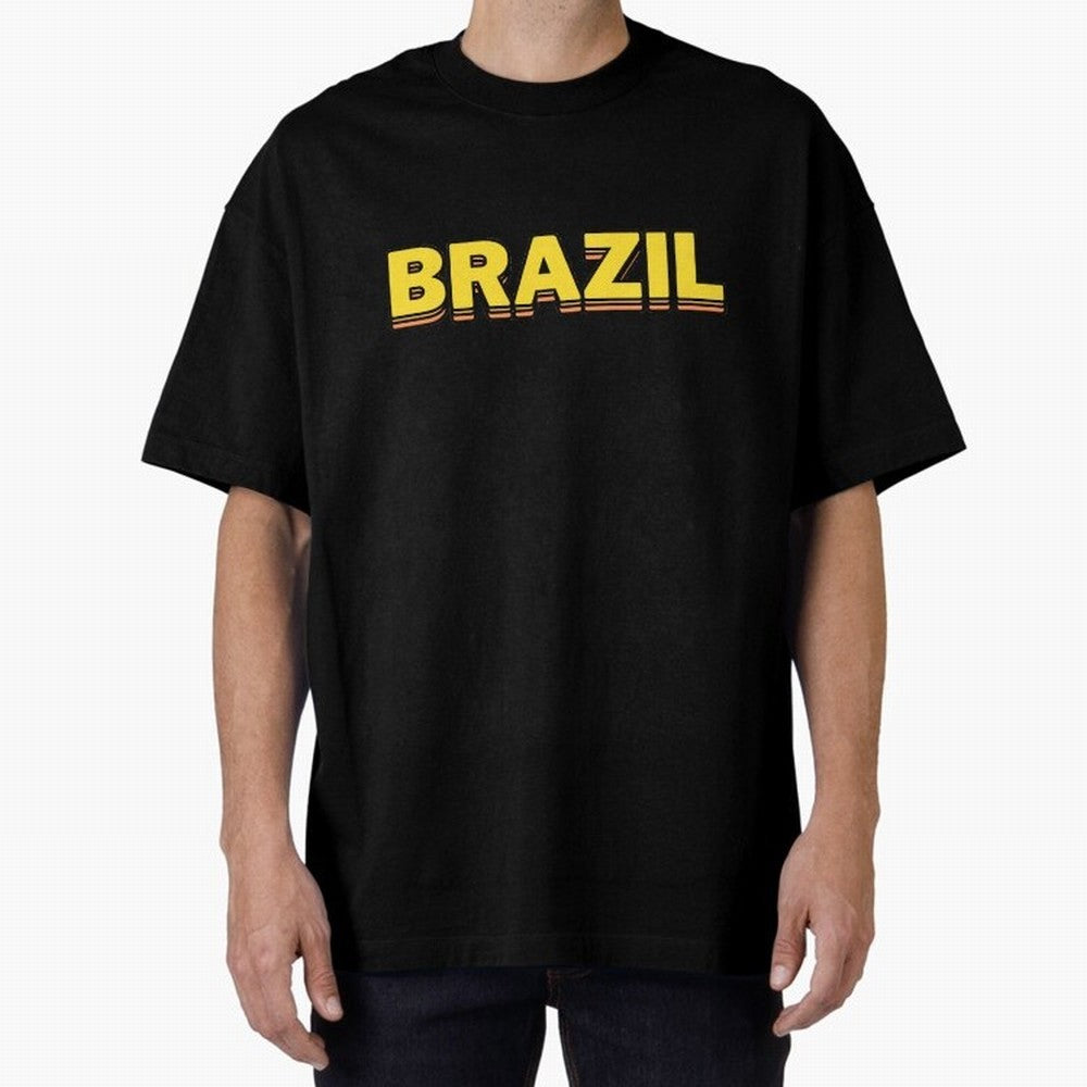 Brazil, yellow 3d sign Classic T-Shirt Discover Global Football Passion for FIFA World Cup 2026 Group Stage, Connected to Messi, Neymar and Mbappe, Brazil, Portugal and Argentina, Tournament Hype, Historic Matchups, Family Viewing Parties and