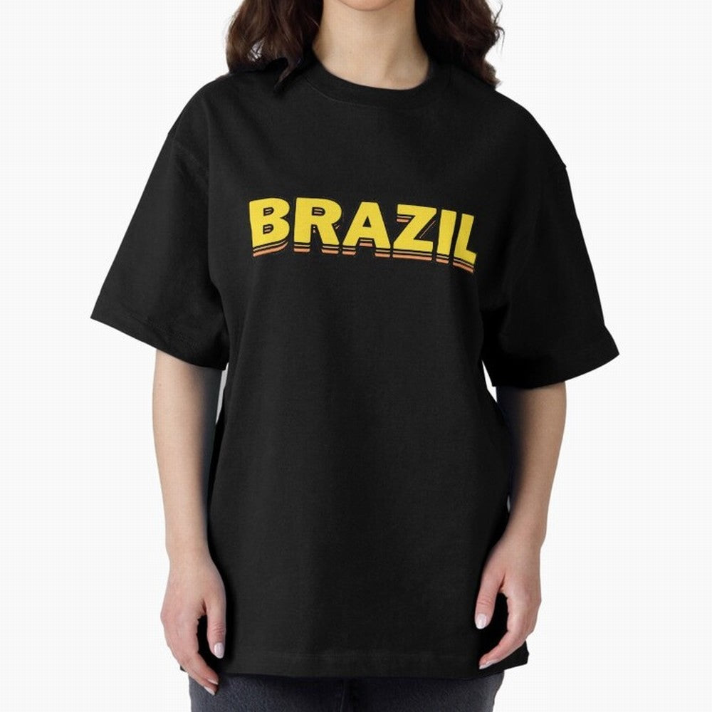 Brazil, yellow 3d sign Classic T-Shirt Discover Global Football Passion for FIFA World Cup 2026 Group Stage, Connected to Messi, Neymar and Mbappe, Brazil, Portugal and Argentina, Tournament Hype, Historic Matchups, Family Viewing Parties and