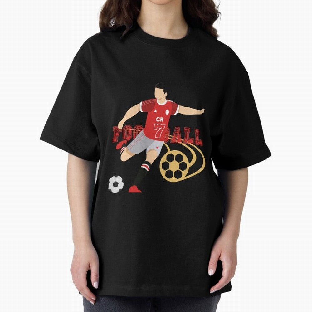 Ronaldo Football Icon Oversized T-Shirt Follow the Road to the FIFA World Cup 2026 Group Stage Journey through Cristiano Ronaldo, Haaland and CR7 Highlights, Brazil, Portugal and Argentina Pride, Champion Mindset, Group Stage Buzz, Knockout Tension
