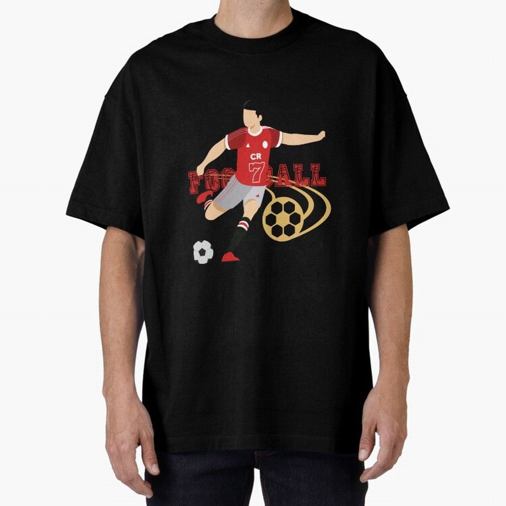 Ronaldo Football Icon Oversized T-Shirt Follow the Road to the FIFA World Cup 2026 Group Stage Journey through Cristiano Ronaldo, Haaland and CR7 Highlights, Brazil, Portugal and Argentina Pride, Champion Mindset, Group Stage Buzz, Knockout Tension