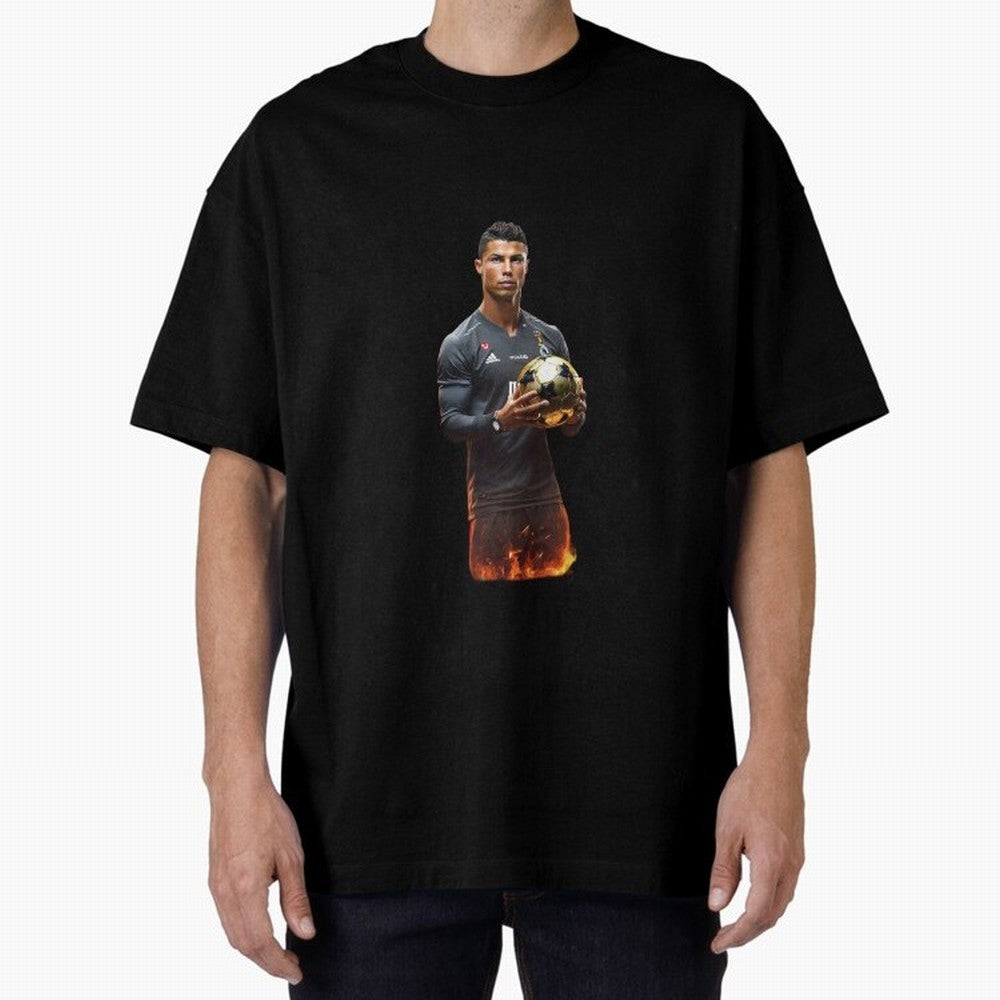 Real Goat Cristiano Ronaldo Oversized T-Shirt Honor Football Greatness during the FIFA World Cup 2026 Journey through CR7 and Messi Highlights, Portugal Pride, Championship Spirit, Famous Goals, Roaring Crowds and International Football Unity;