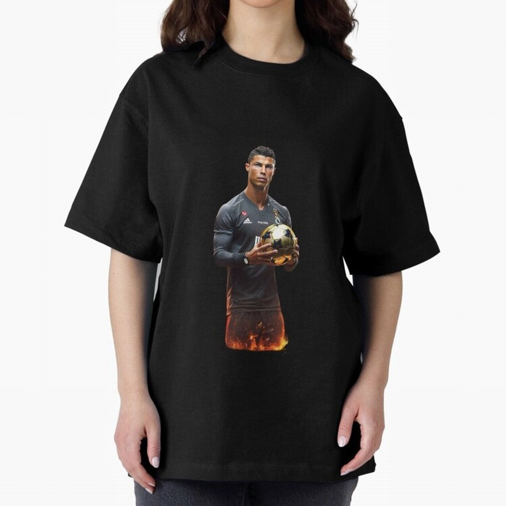 Real Goat Cristiano Ronaldo Oversized T-Shirt Honor Football Greatness during the FIFA World Cup 2026 Journey through CR7 and Messi Highlights, Portugal Pride, Championship Spirit, Famous Goals, Roaring Crowds and International Football Unity;