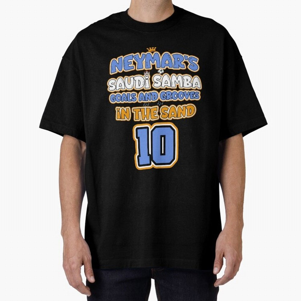SAUDI SAMBA GOALS & GROOVES Oversized T-Shirt Carry the Dream of FIFA World Cup 2026 USA Canada Mexico for Fans of Cristiano Ronaldo, Haaland and CR7 and Argentina and Brazil, Bringing Retro Football Energy, Iconic Rivalries, Trophy Chase Drama and