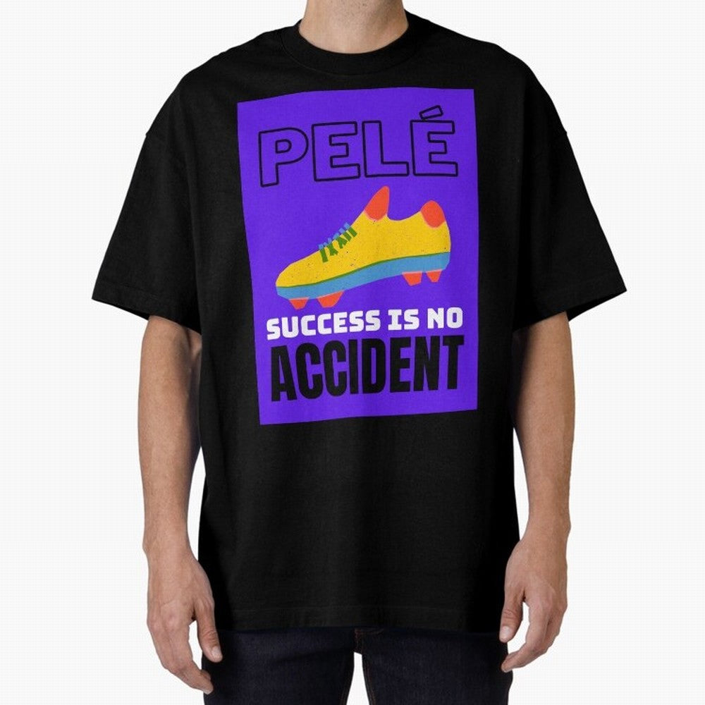 Pele Quote Success Is No Accident Graphic Classic T-Shirt Remember Iconic Moments from Match Day Hype around FIFA World Cup 2026 USA Canada Mexico, Messi, CR7 and Mbappe, Spain, Championship Spirit, Famous Goals, Roaring Crowds and International