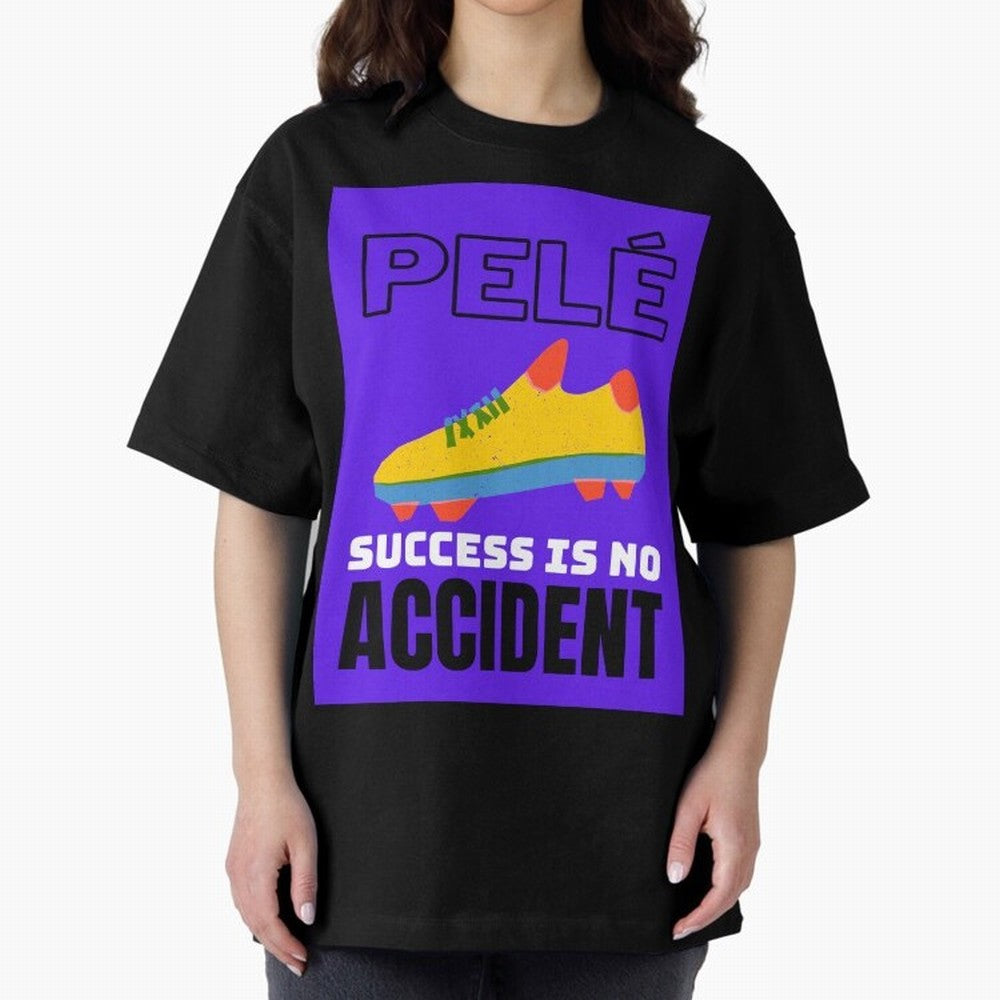 Pele Quote Success Is No Accident Graphic Classic T-Shirt Remember Iconic Moments from Match Day Hype around FIFA World Cup 2026 USA Canada Mexico, Messi, CR7 and Mbappe, Spain, Championship Spirit, Famous Goals, Roaring Crowds and International