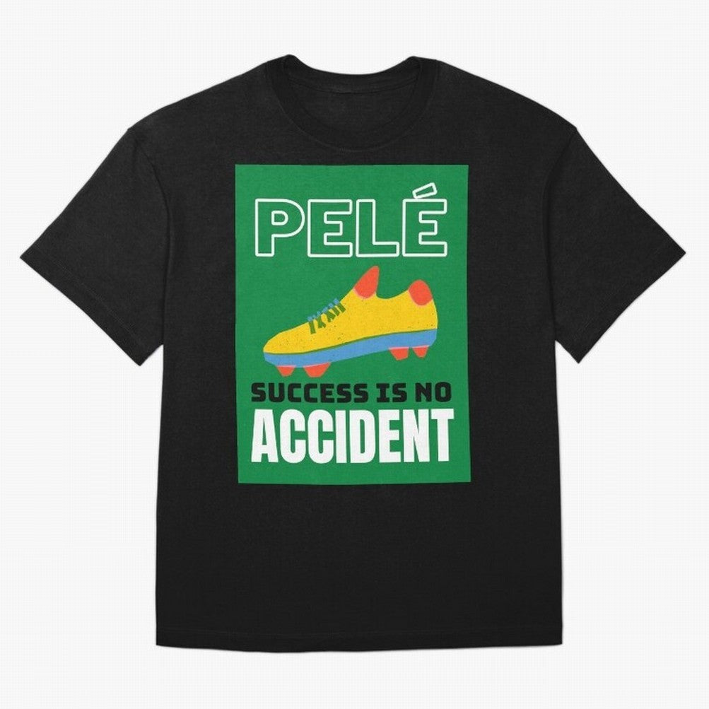 Copy of Pele Quote Success Is No Accident Graphic Oversized T-Shirt Honor the Beautiful Game during FIFA World Cup 2026 USA Canada Mexico Spirit, Driven by France and Portugal, CR7, Vintage Soccer Flavor, Modern Football Stars, National Flags and