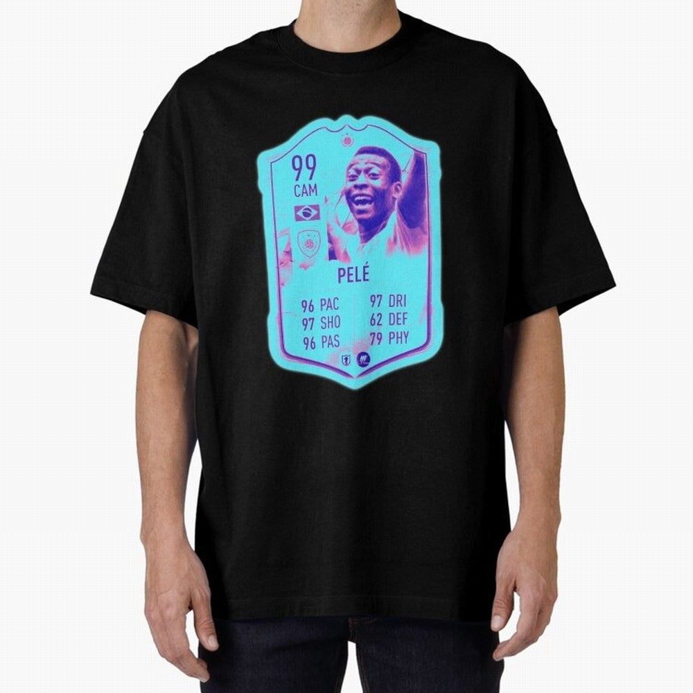 Pele Oversized T-Shirt Carry the Dream of Match Day Hype around FIFA World Cup 2026 Group Stage, Haaland and Mbappe, Spain and Netherlands, Classic Soccer Heritage, Championship Pressure, Fan Loyalty and International Pride; Ideal for Fans Who