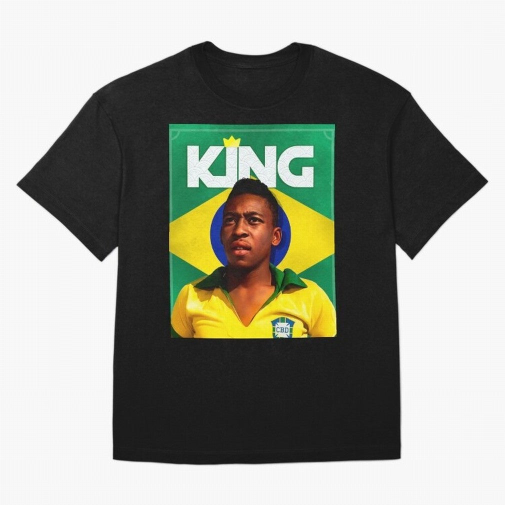 King Pele Oversized T-Shirt Show Your Stadium Side during Match Day Hype around FIFA World Cup 2026, Messi, CR7 and Mbappe, Argentina and Brazil, Goal Celebration Energy, Supporter Heritage, Football Icons and Worldwide Tournament Joy; Ideal for
