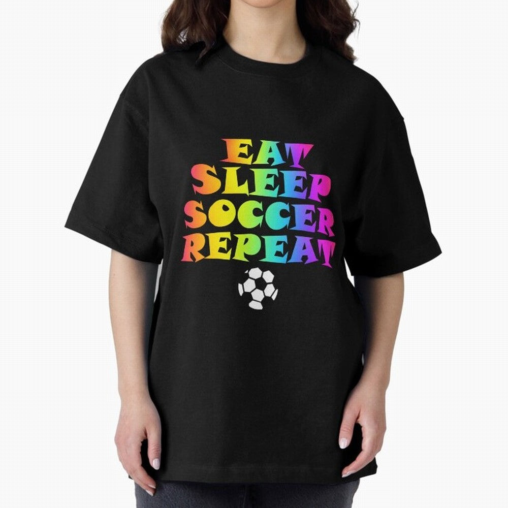 Eat Sleep Soccer Repeat - Football Active T-Shirt Celebrate Football Dreams Across FIFA World Cup 2026 USA Canada Mexico for Fans of Mbappe and Neymar and Argentina and Brazil, Bringing Football Passion, Legendary Performances, Festival Vibes and