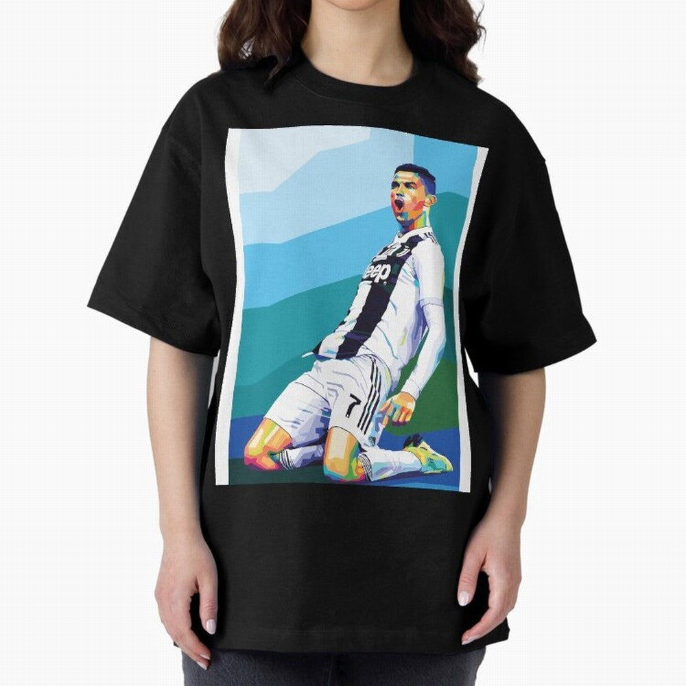 Cristiano Ronaldo Celebration Pop Art Graphic T-Shirt Unlock the FIFA World Cup 2026 Journey through Haaland and Mbappe Highlights, France Pride, Vintage Soccer Flavor, Modern Football Stars, National Flags and Final Night Emotion; Created for