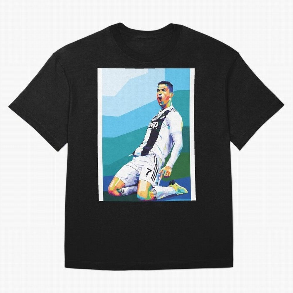 Cristiano Ronaldo Celebration Pop Art Graphic T-Shirt Unlock the FIFA World Cup 2026 Journey through Haaland and Mbappe Highlights, France Pride, Vintage Soccer Flavor, Modern Football Stars, National Flags and Final Night Emotion; Created for