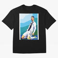 Cristiano Ronaldo Celebration Pop Art Graphic T-Shirt Unlock the FIFA World Cup 2026 Journey through Haaland and Mbappe Highlights, France Pride, Vintage Soccer Flavor, Modern Football Stars, National Flags and Final Night Emotion; Created for