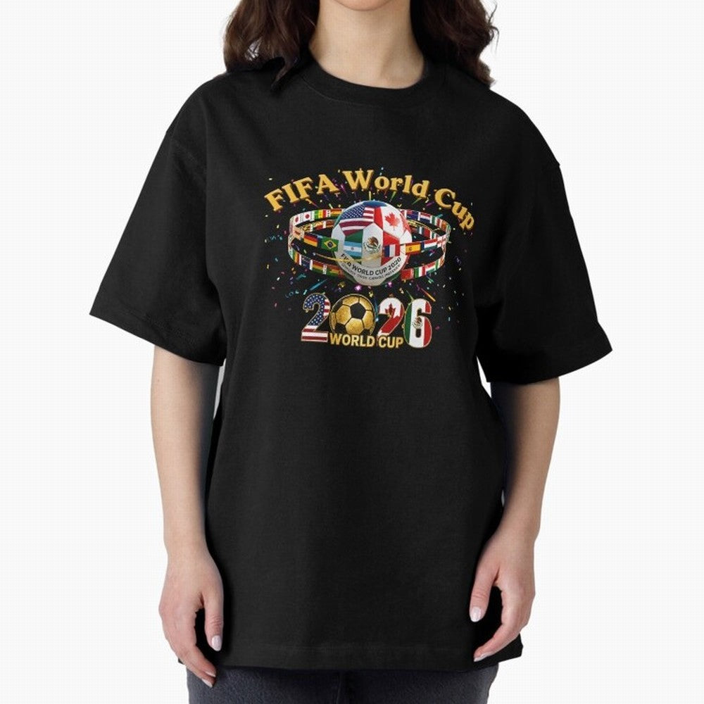 2026 World Cup Soccer World Flags Stadium Graphic Classic T-Shirt Live the Energy of the FIFA World Cup 2026 USA Canada Mexico Journey through Messi, CR7 and Mbappe Highlights, Spain and Netherlands Pride, Classic Soccer Heritage, Championship