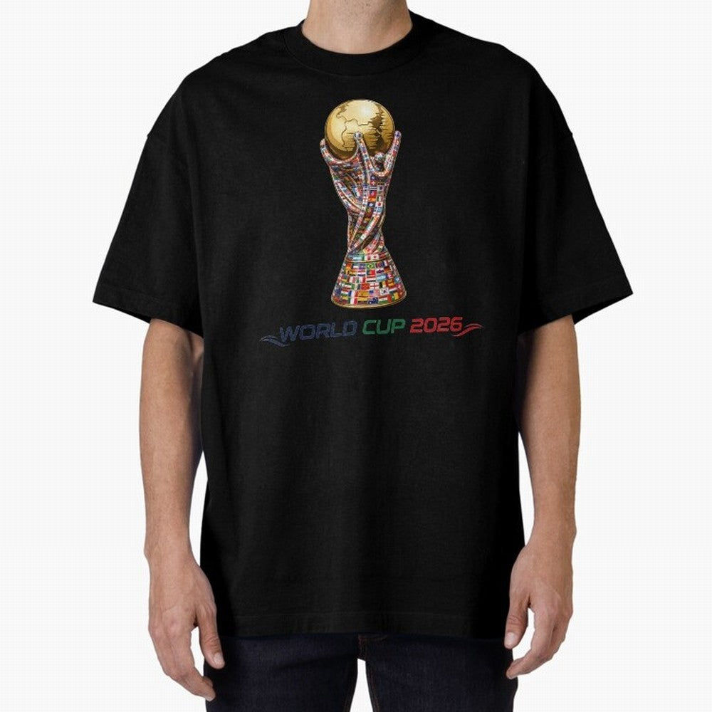 Collection World Cup 2026 Classic T-Shirt Follow the Road to FIFA World Cup 2026 USA Canada Mexico with Messi, Neymar and Mbappe, England and Germany Energy, Championship Spirit, Famous Goals, Roaring Crowds and International Football Unity; Built