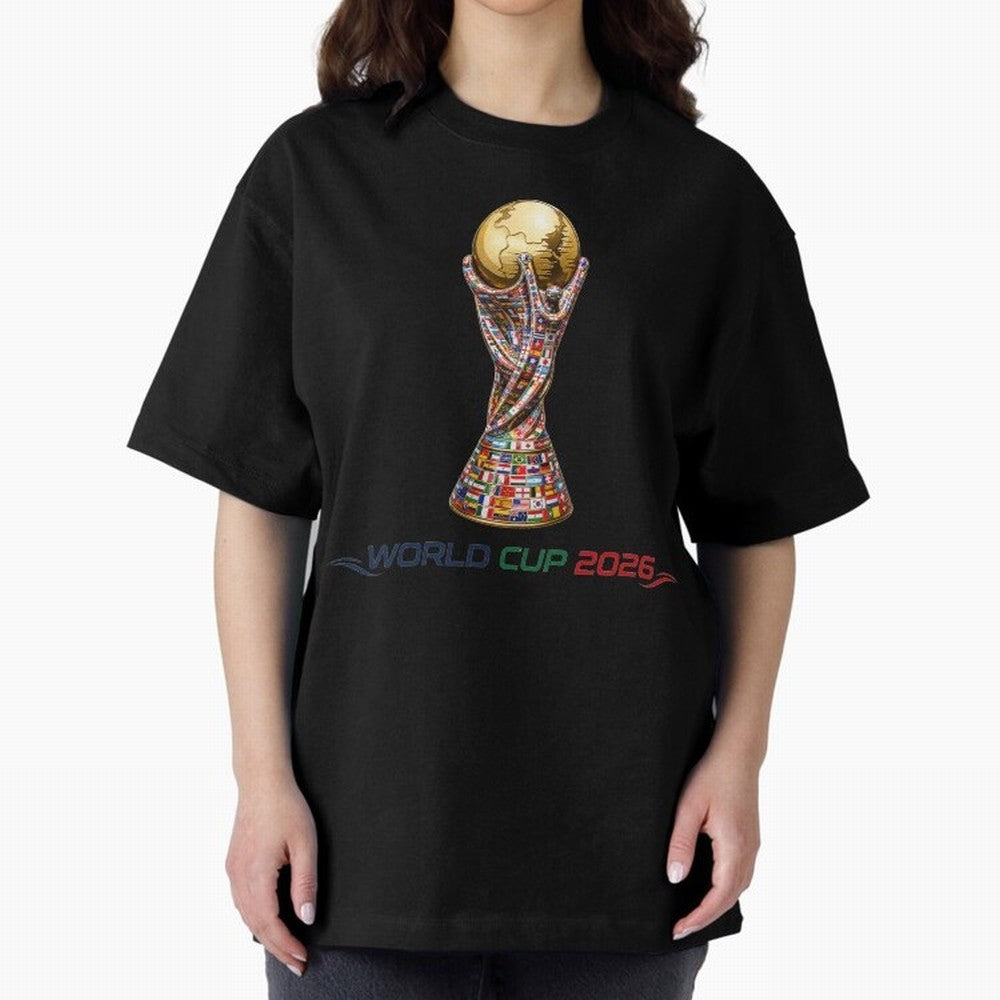 Collection World Cup 2026 Classic T-Shirt Follow the Road to FIFA World Cup 2026 USA Canada Mexico with Messi, Neymar and Mbappe, England and Germany Energy, Championship Spirit, Famous Goals, Roaring Crowds and International Football Unity; Built