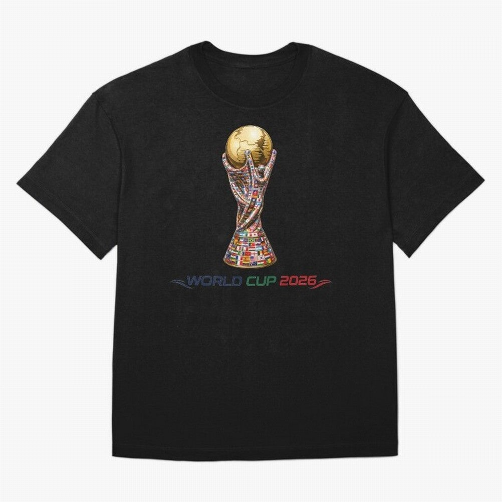 Collection World Cup 2026 Classic T-Shirt Follow the Road to FIFA World Cup 2026 USA Canada Mexico with Messi, Neymar and Mbappe, England and Germany Energy, Championship Spirit, Famous Goals, Roaring Crowds and International Football Unity; Built