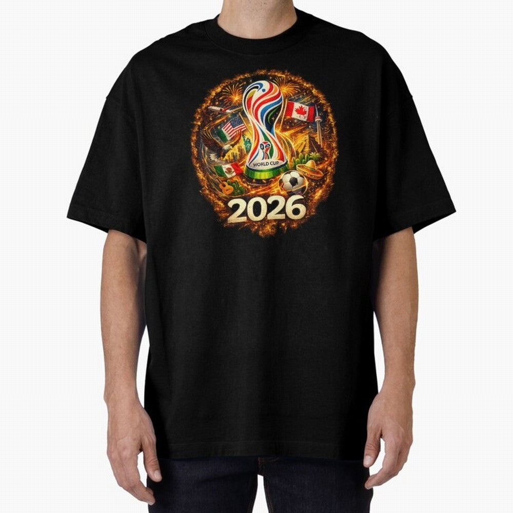 World Football Spirit 2026 USA Canada Mexico Soccer Fan Classic T-Shirt Keep the Legacy of FIFA World Cup 2026 Group Stage Filled with Neymar, Haaland and Cristiano Ronaldo, England, France and Netherlands Energy, Fan Favorite Moments, National